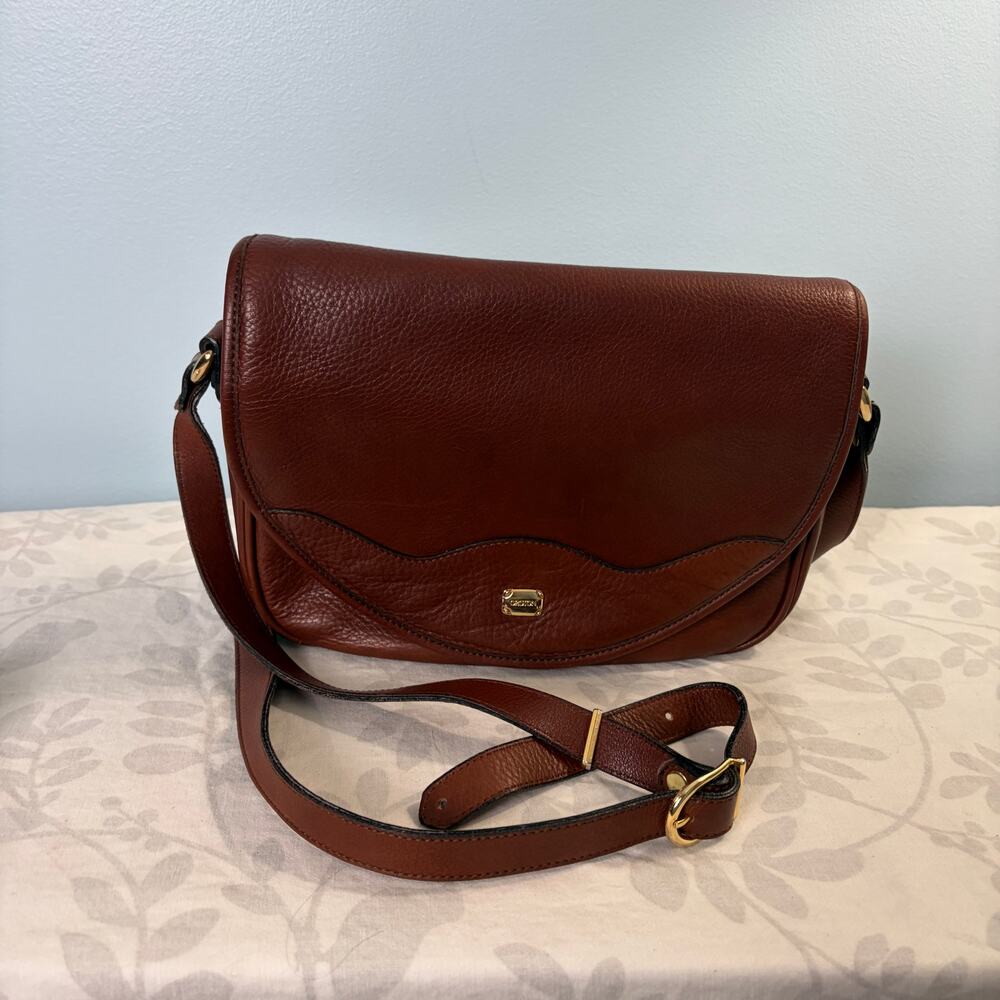 Vintage Oroton Brown Leather Crossbody Bag Pebbled Leather Australia Boho